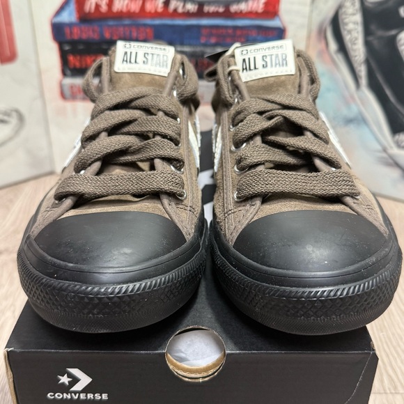 New Converse Star Player 76 Suede Low GS 'ENGINE SMOKE' Brown Black Size 5M/6.5W - Picture 10 of 12